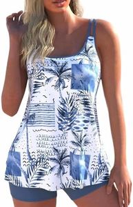 ROSEWE Double Straps Tankini Swimsuits for Women 2 Piece Bathing Suits
