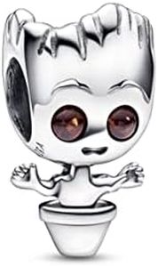 Pandora Marvel Guardians of the Galaxy Dancing Groot Charm Sterling Silver with Cubic Zirconia in the Colour Marvel X Pandora Collection 792554C01, one size, Silver, Cubic Zirconia