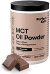 Perfect Keto MCT Oil C8 Powder, Coconut Medium Chain Triglycerides for Pure Clean Energy, Ketogenic Non Dairy Coffee Creamer, Bulk Supplement, Helps Boost Ketones, Chocolate