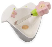 Boston International Easter Ceramic Bowl and Stainless Steel Spreader, 6.25 x 5.25-Inches, Bunny Gnomes