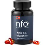 NFO OMEGA 3 KRILL OIL Astaxanthin [60 Capsules] Antarctic Krill Oil with Norwegian Fish Oil and High Strength of EPA:DHA plus Phospholipids & Astaxanthin Complex Original Premium Supplement for Health