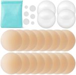 ILLURE® Invisible Adhesive Nipples – Hypoallergenic Silicone Nipples for Women with Protector for Sensitive Skin – Reusable and Invisible Nipples Cover – Adhesive Silicone Nipples Cover 8 cm, Leather