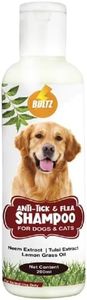 Boltz Anti-Tick & Flea Dog Shampoo 200ml, Natural Extracts of Neem, Tulsi & Lemongrass, Anti-Fungal, Anti-Itching Formula, pH Balanced, Healthy Skin and Shiny Coat, Suitiable for All Breed Dogs