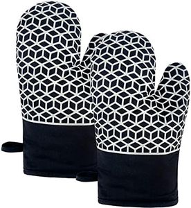 ZVZM Ofenhandschuhe Hitzebeständige 300°C, Backhandschuhe Ofenhandschuh Silikon Anti-Rutsch Topfhandschuhe, Kochhandschuhe mit Rutschfestem Silikonmuster für Kochen Backen Grillen.