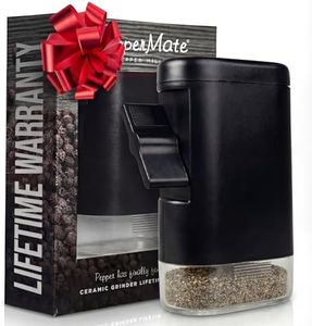 PepperMate Traditional Black Pepper Grinder Mill - Manual, High-Efficiency Salt and Pepper Grinder Set - Durable, Adjustable Coarseness Pepper Mill Grinder - Easy to Use