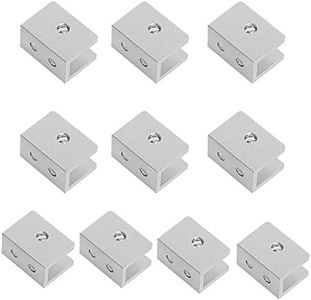 Aopin Large Square Aluminum Alloy Glass Clamps 10-12mm for Home Cabinet Door Clamp Shelf Brackets Fixing Clips Holder Glass Fixing Clip Suitable for 10~12MM / 0.39~0.47 inch Glass 10 PCS