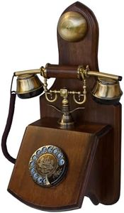 Opis 1921 Cable Model D: The Wood Vintage Wall Rotary Phone in The Retro Style of an Old Antique Phone for Landline