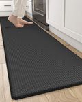 DEXI Kitchen Rug Anti Fatigue Mats for Floor, Non Skid Cushioned Comfort Standing Kitchen Mat Waterproof Runner Mat, 17"x95", Black