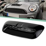 3mirrors ABS Painted Hood Scoop Compatible with 2007-2013 Mini Cooper S R55 R56 R57 R58 R59 Bonnet Scoop Trim Shell Air Intake Vent Kit Glossy Black