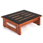 A wooden step stool for adults and seniors with non-slip rubber pad, for indoor and outdoor, 450 Ib, portable wooden stand up for bathroom, kitchen, bedside table and more (walnut)