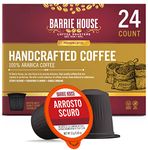 Barrie House Arrosto Scuro Italian Roast Single Serve Coffee Pods, 24 Pack | Compatible With Keurig K Cup Brewers | Fair Trade Organic Small Batch Artisan Coffee in Convenient Single Cup Capsules