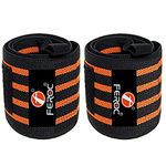 Feroc Professional Wrist Wrap Band, Wrist Strap for Gym and Fitness (ORANGE BLACKA)