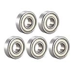 sourcing map 6000ZZ Deep Groove Ball Bearing 10x26x8mm Double Shielded Chrome Steel Bearings 5 Pack