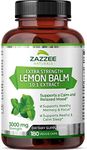 Zazzee Organic Lemon Balm 10:1 Extract, 180 Vegan Capsules, 3000 mg Strength per Capsule, 6 Month Supply, Non-GMO and All-Natural