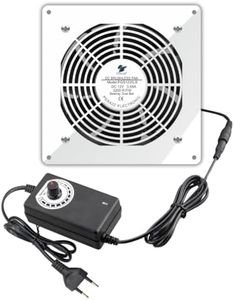 PGSA2Z 120mm Adjustable Speed Cooling Fan with AC Plug, Ideal for Electronics, Home Theater Equipment and Small Spaces