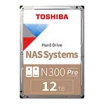 Toshiba N300 PRO 12TB Large-Sized Business NAS (up to 24 Bays) 3.5-Inch Internal Hard Drive - Up to 300 TB/Year Workload Rate CMR SATA 6 GB/s 7200 RPM 512 MB Cache - HDWG51CXZSTB