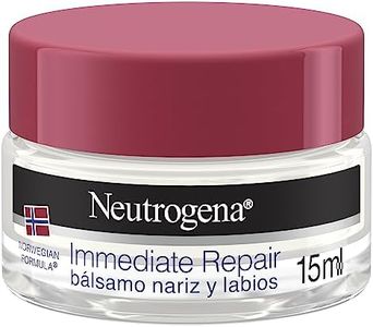 Neutrogena Fórmula Noruega Immediate Repair Bálsamo Nariz y Labios (15 ml), crema hidratante facial de rápida absorción, protector labial y nasal para labios agrietados y nariz reseca con Glicerina