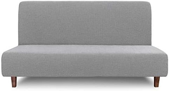 Easy-Going 100% Waterproof Futon Cover, Dual Waterproof Couch Cover, Stretch Jacquard Sofa Cover, Leakproof Furniture Protector for Kids, Pets, Dog and Cat (Light Gray)