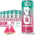 C4 Smart Energy Drink - Sugar Free Performance Fuel & Nootropic Brain Booster, Coffee Substitute or Alternative | Watermelon Burst 12 Oz - 12 Pack