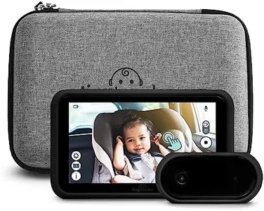 Tiny Traveler Baby Monitor Portable Baby Car Camera with Add-On Camera & Travel Kit, Night Vision HD 720p 5" Touchscreen, Battery Powered, Split-Screen, Travel Pouch Included - Black