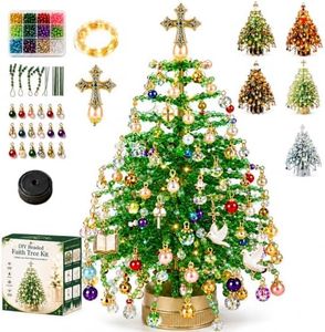 DIY Beaded Christmas Tree Kit with String Lights Craft Kits for Adults
