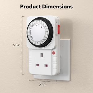 HBN 24-Hour Timer Plug Set – 2-Pack Mechanical Switch Sockets