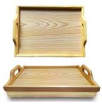 Lap Tray with Bean Bag Cushion Wood Design, for Men, Women, Bed Breakfast Tray with Carry Handles Serving Tray