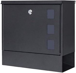 Locking Mailbox Wall Mounted Vertical– Jssmst mailboxes with Key Lock Large Capacity, 14.3 x 4.1 x 11.8 Inch, Black, SM-HPB911BN