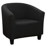 SearchI Club Chair Slipcover Stretch Barrel Chair Covers Solid Color Tub Chair Slipcovers Spandex Armchair Sofa Cover Removable Couch Furniture Protector Arm Chair Cover for Living Room(Black)