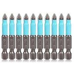 10 PCS PH2 Magnetic Phillips Screwdriver Bit Set 1/4 Inch Hex Shank Phillips Head Drive Bit Anti-Slip Screw Driver Power Drill Bit Cross Slot Screw Driver for Electric Hand Screwdrivers, PH2 X 50mm