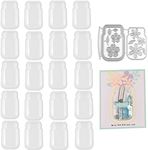 20 PCS Bottle Shaped Shaker Covers Low Profile Plastic Clear Shaker Pourch Covers with 1 Metal Cutting Dies Set Dimensional Shaker Clear Puffy Shaker Covers Window Blister Shaker Cards