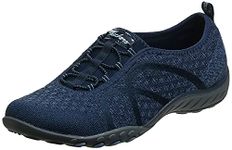 Skechers Women's Relaxed Fit Breathe Easy Fortune-Knit Slip-On Navy Size 8 W