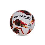 Vector X THUNDER Rubber Hand Stiched IMS (International Match Standard) Football, Size 5 (White-Orange-Black)