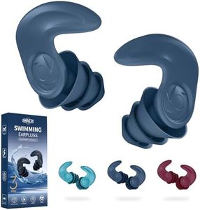 Swimming Ear Plugs for Adults – 3 Pairs Reusable Waterproof Silicone Earplugs, Soft & Comfortable Swim Ear Protection for Surfing, Diving, Pool, Showering & Water Sports