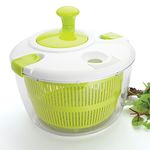 Taylors Eye Witness Large Salad Spinner - Clear Serving Bowl, Colander Basket, Smart-Lock Lid, Easy Drain System, Non-Slip Base. Perfect For Families or Commercial Caterers