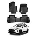 Powerty Floor Mats for 2019-2022 2023 2024 Toyota RAV4 Accessories All Weather Floor Liner 3D TPO 1st & 2nd Row Floor Mat Heavy-Duty Floor Liners(FIT All Models)