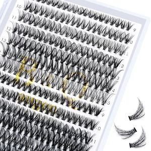 Lash Clusters 30D+40D-0.07D-9-16 280 Clusters False Eyelash 10D 20D 30D 40D Lash Clusters Extensions Individual Lashes Cluster DIY Eyelash Extensions at Home (30D+40D-0.07D,9-16mix)