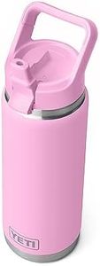 YETI Rambler 26 oz Bottle, Vacuum Insulated, Stainless Steel with Straw Cap, Power Pink