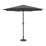 GardenKraft 14620 2.7m Outdoor Garden Parasol/Tilt & Crank Mechanism / 6 Steel Ribs/UV 30 Protection/Durable Polyester Material/Charcoal Colour