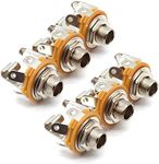 LOCHSOEL 6.35mm (1/4inch) Female Stereo Socket Panel Mount Jacks, Patch Cables, Microphone Connector Adapter 6 Pack-Lageter