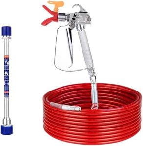 DUSICHIN DUS-365 Airless Paint Spray Gun High Pressure 3600 PSI 517 TIP Swivel Joint Extension Rod Paint Spray Hose 50 Feet Diameter 1/4 inch for Titan Graco Airless Paint Sprayer Aftermarket Parts