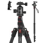 SmallRig CT-10 Camera Tripod, 71" Foldable Aluminum Tripod & Monopod, 360°Ball Head Detachable, Payload 33lb, Adjustable Height from 16" to 71" for Camera, Phone-3935