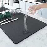 Waafy Drying mat for Kitchen Water Absorbent mat Drying mat for Kitchen Utensils Large Dry mat for Kitchen Utensils Drying mat Water Absorbent mats for Kitchen Items(50*40 cm)(Place mat)