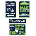 Seattle Seahawks Four Pack Fan Sign Set