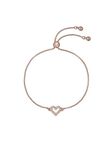 Ted Baker Amorita Crystal Halo Heart Adjustable Bracelet For Women (Rose Gold/Crystal)