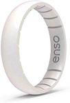 Enso Rings Thin Birthstone Silicone Ring – Unisex Wedding Engagement Band – Comfortable Breathable Band - 4.3mm Wide, 1.75mm Thick (Opal, 7)