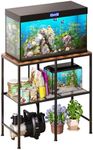 20-29 Gallon Fish Tank Stand, Aquarium Stand with 2-Tier Storage Shelves, 31.5”L x 15.7“W, 6-Leg Metal Frame for Reptile Breeder Turtle Terrarium Stand, 400Lbs+, Suitable for Home Office Display Art