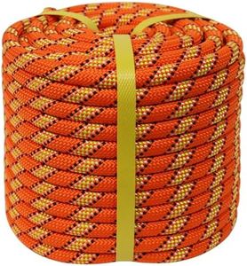 CRAYZA Double Braided Polyester Rope (1/2 in x 100 ft) Strong Arborist Rigging Rope 48 Strands for Tree Work Climbing Pulling Swing Sailing, Orange