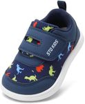 Toddler Wide Toe Box Shoes:Boys Barefoot Shoes,Baby First Walking Shoes Kids Tennis Running Sneakers, Canvas Casual Preschool Flat Non Slip Comfortable Lightweight Outdoor Navy Infant Size 4