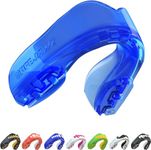 SAFEJAWZ Mouthguard Strapless Slim Fit, Adults and Junior with Case for Boxing, Basketball, Football, MMA, Martial Arts, Hockey and All Contact Sports (Junior (>11 Years), Ice)